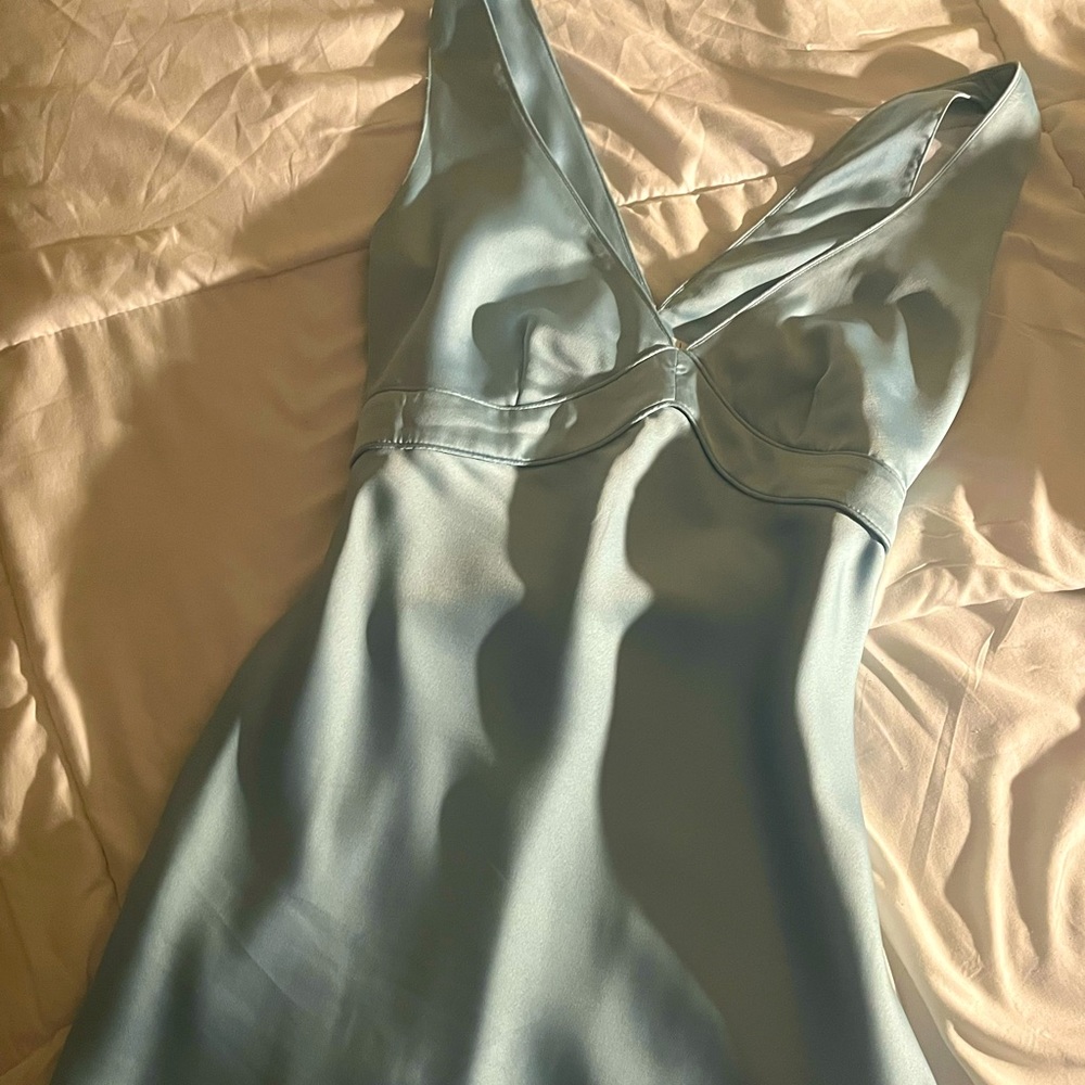 BACK! Abercrombie and Fitch  Baby Blue Mini Satin Dress